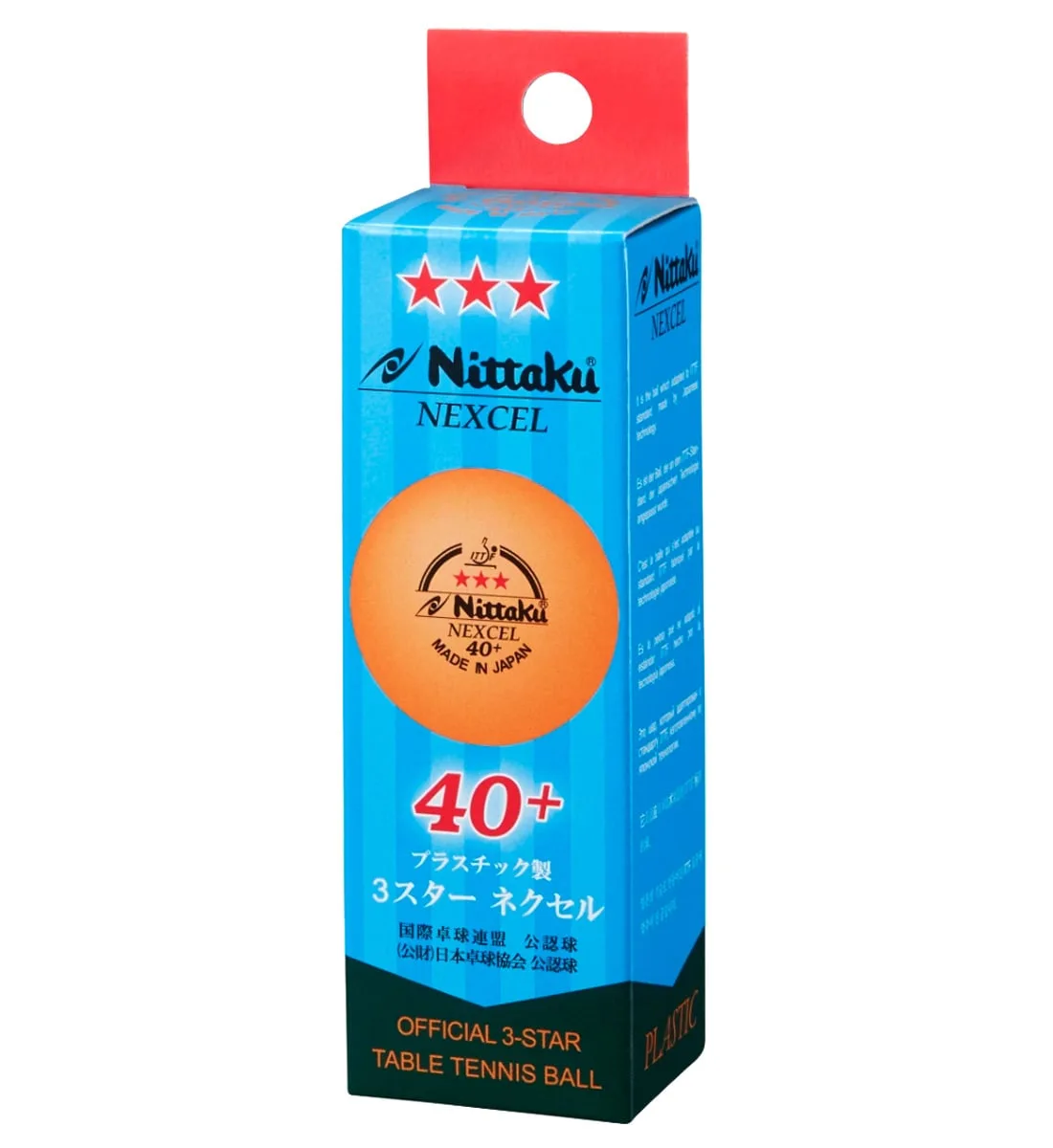 Pelotas Nittaku Nexcel 40+ naranjas 3 estrellas